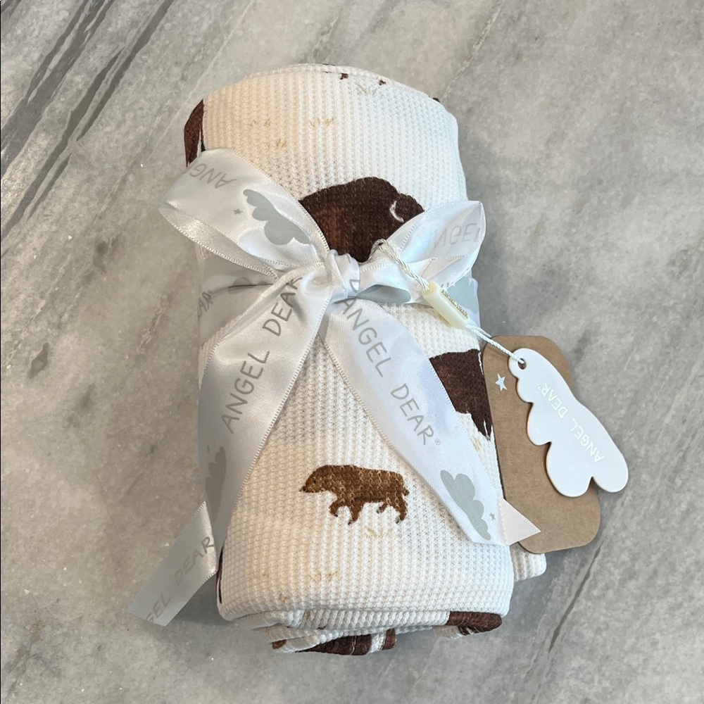 Angel Dear Bison Waffle Blanket